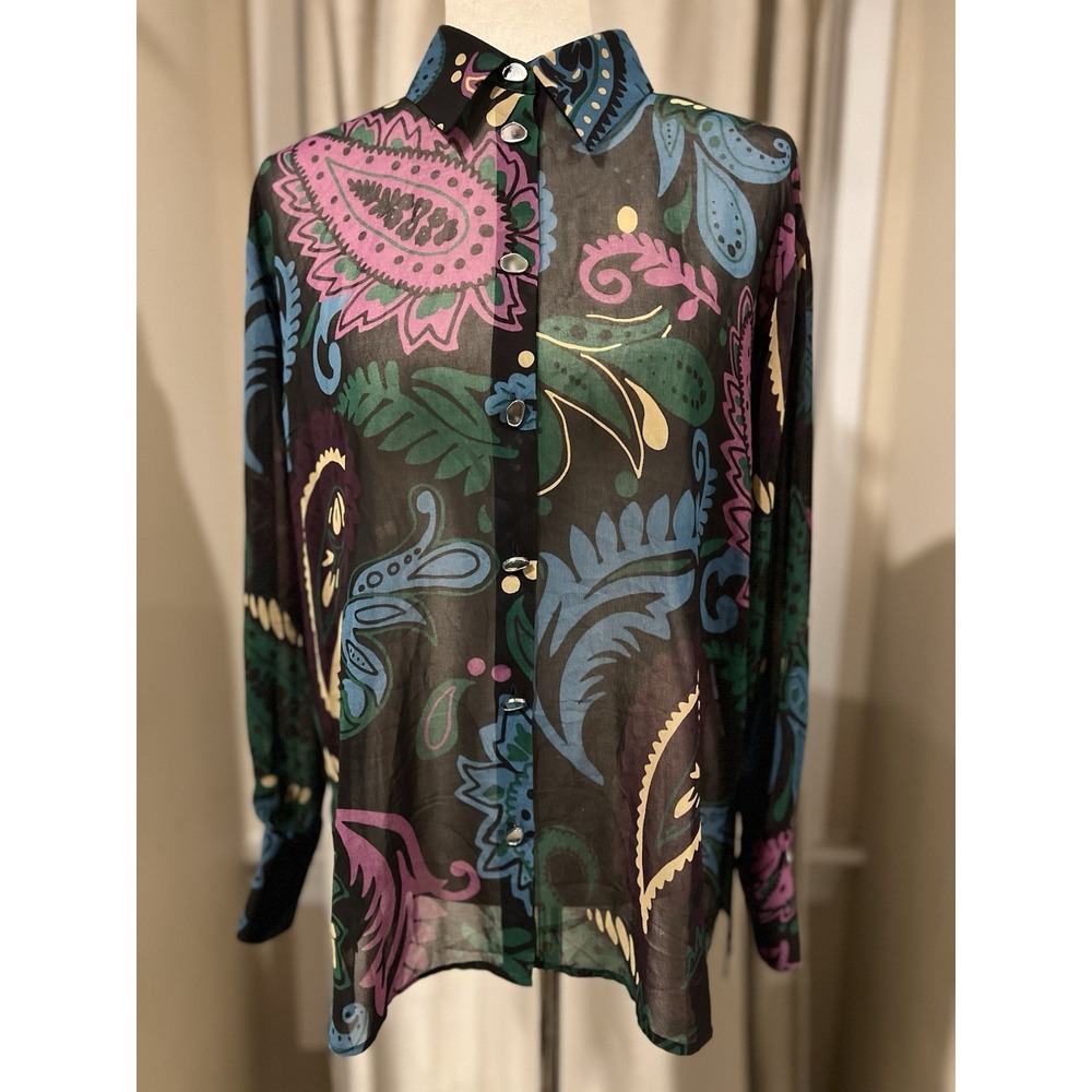 Zara Women's Blouse Xs Paisley Pattern NWT Msrp $49.90